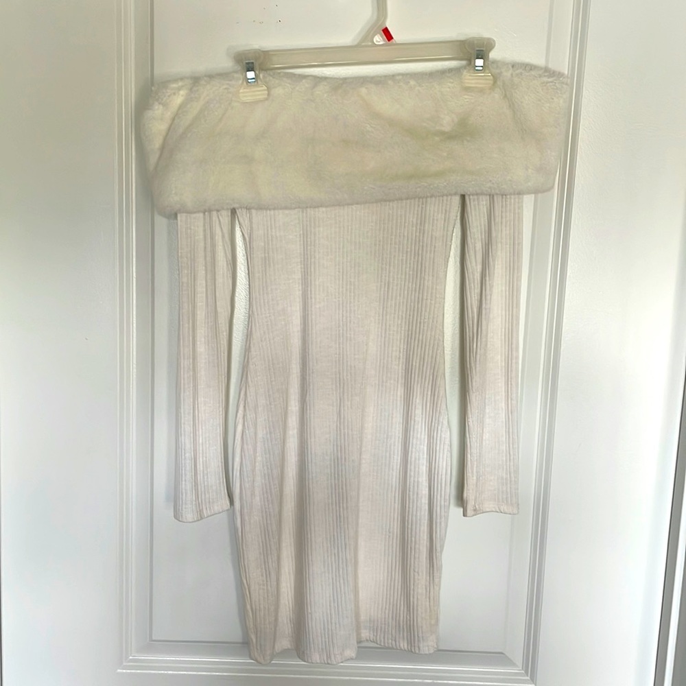 Fashion Nova White Mini Off the Shoulder Dress